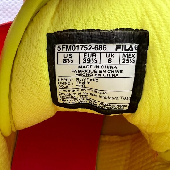 FILA Women VULC 13 SUPERBRIGHT Sneakers NWOT HiTop Neon Pink Yellow OrangeVelcro - Picture 12 of 13